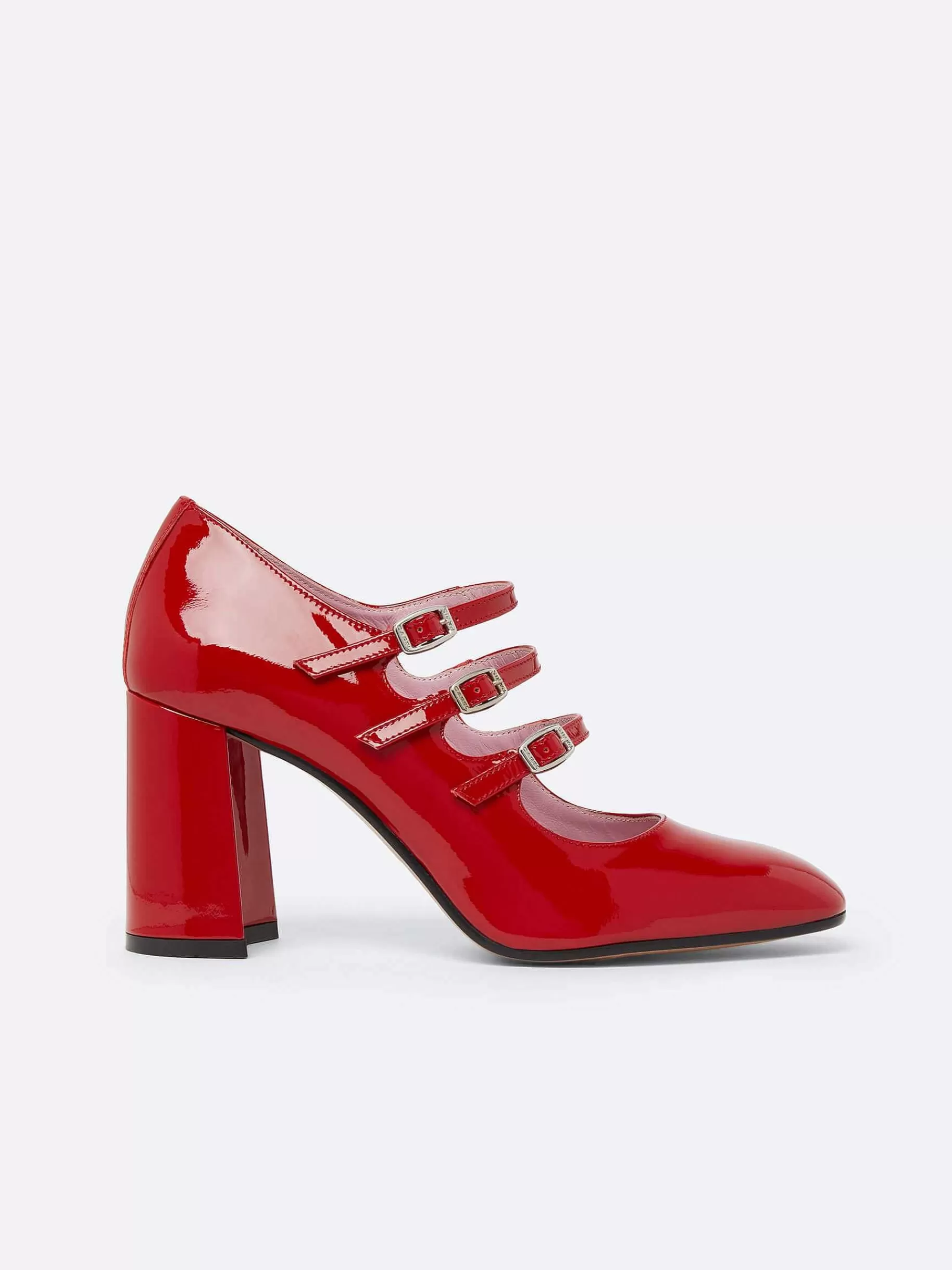 Women Carel Mary Janes-Red Patent Leather Mary Janes Pumps