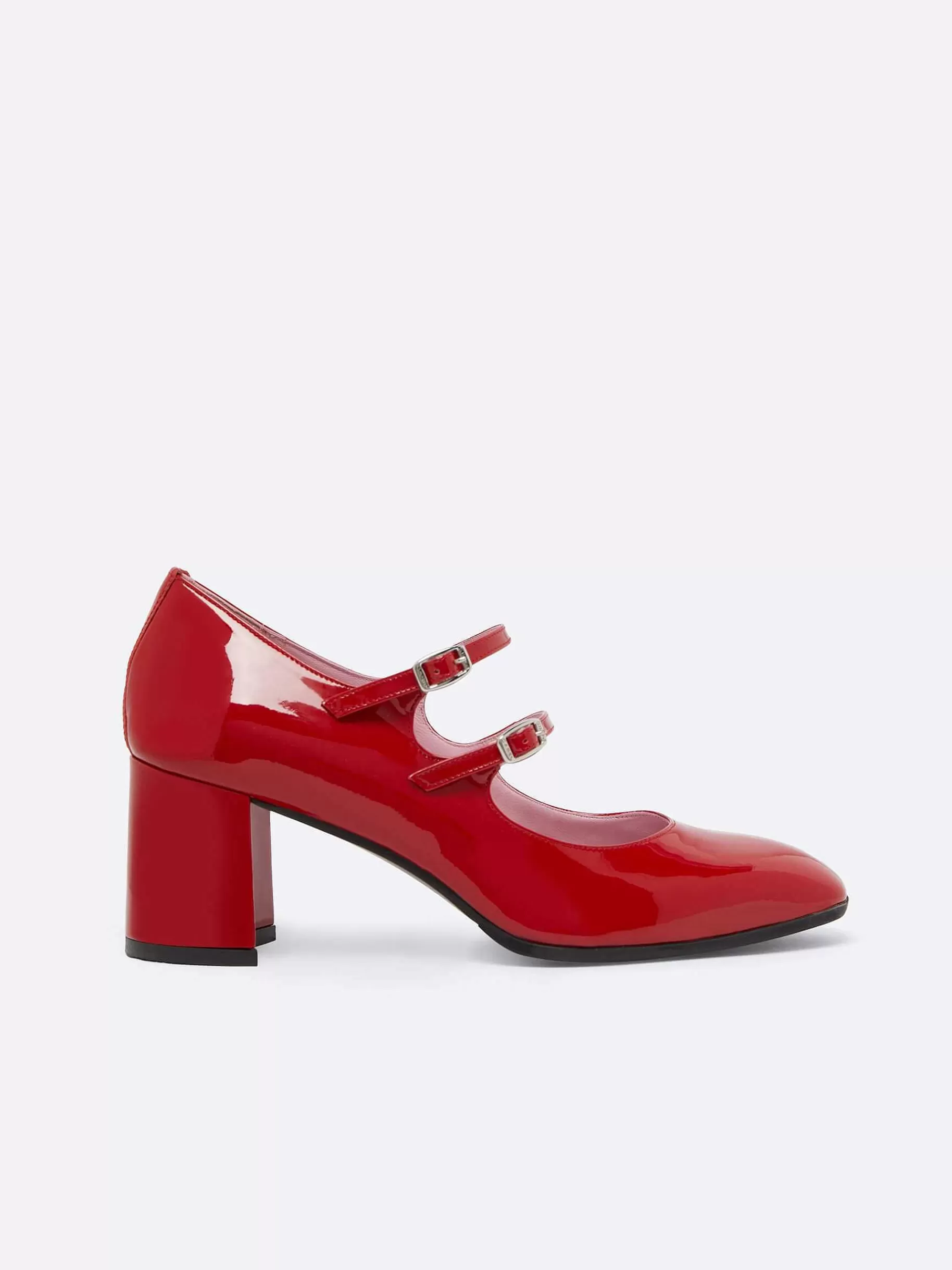 Women Carel Mary Janes-Red Patent Leather Mary Janes Pumps
