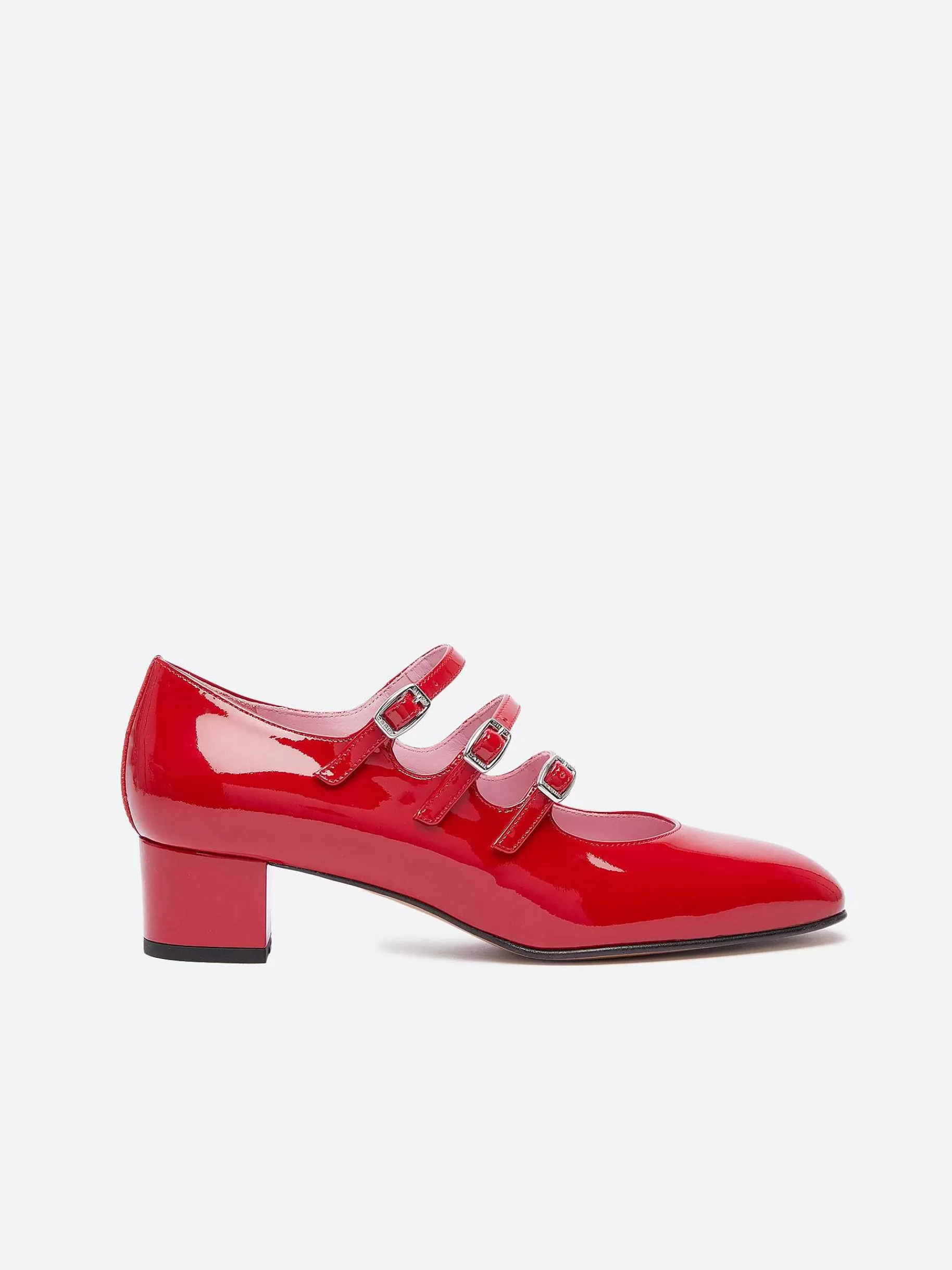 Women Carel Mary Janes-Red Patent Leather Mary Janes Pumps