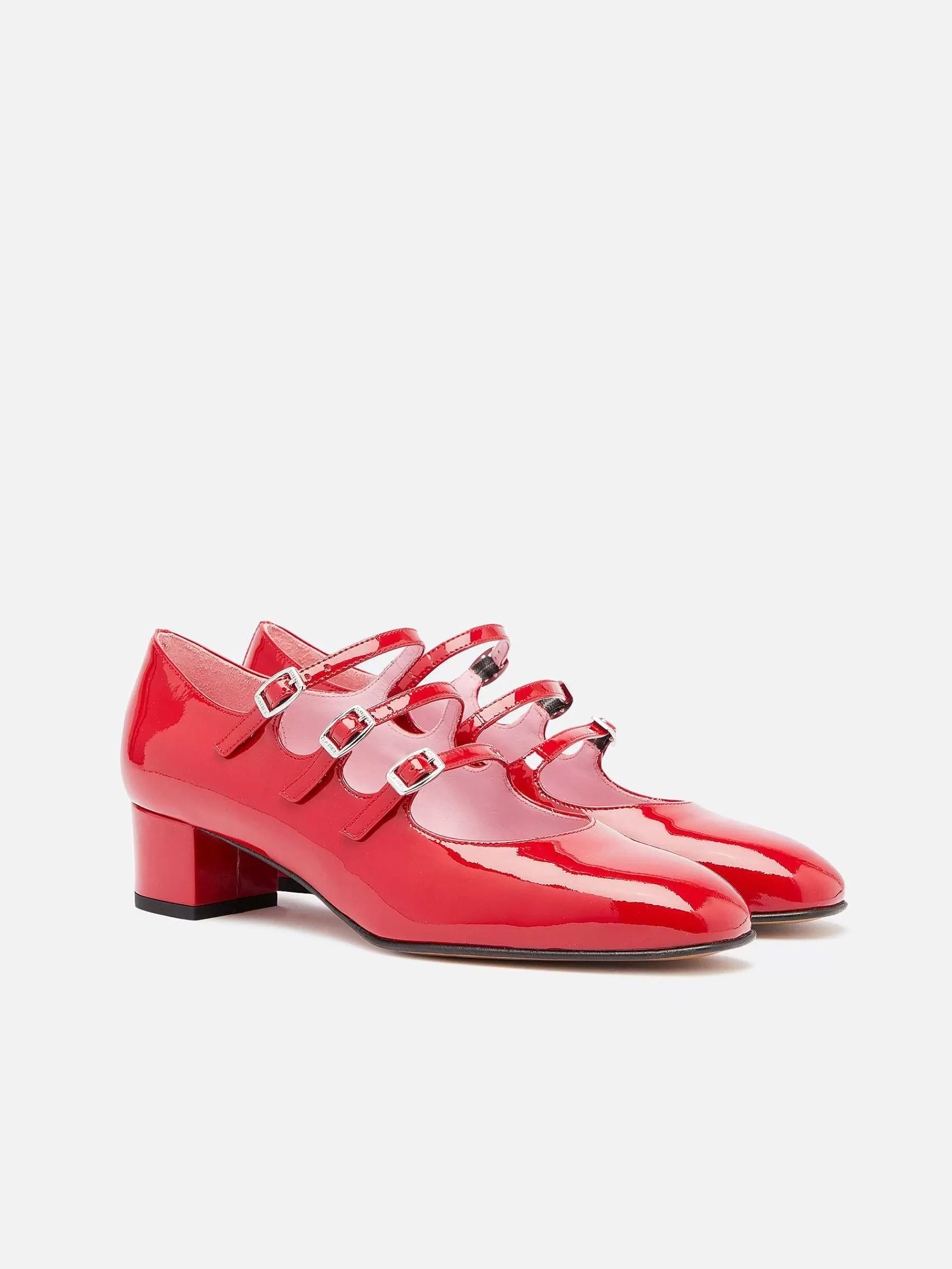 Women Carel Mary Janes-Red Patent Leather Mary Janes Pumps