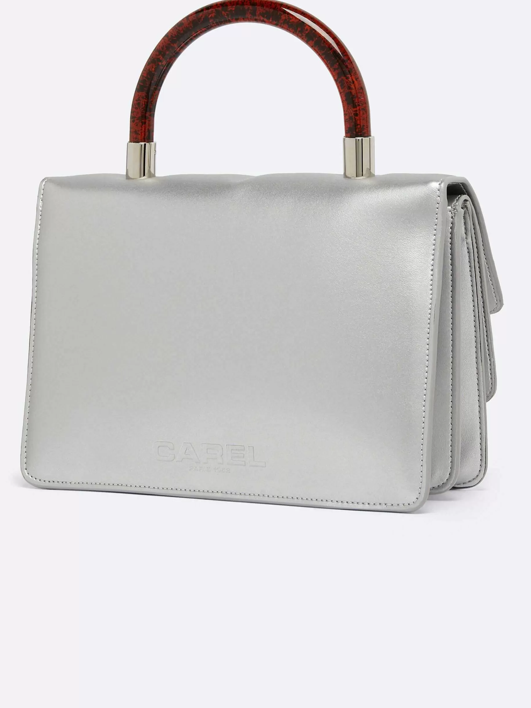 Women Carel Bags-Silver Appleskin Handbag