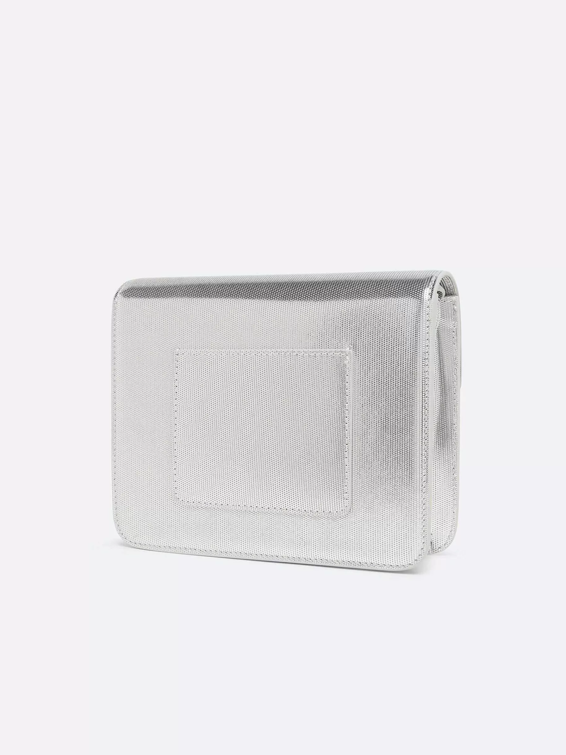 Women Carel Bags-Silver Embossed Leather Bag