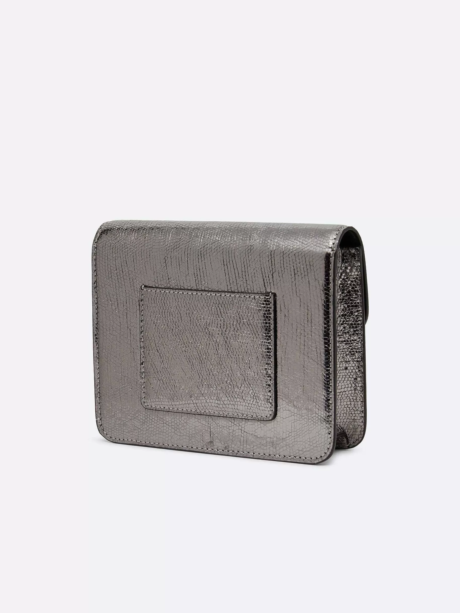 Women Carel Bags-Silver Upcycled Leather Bag