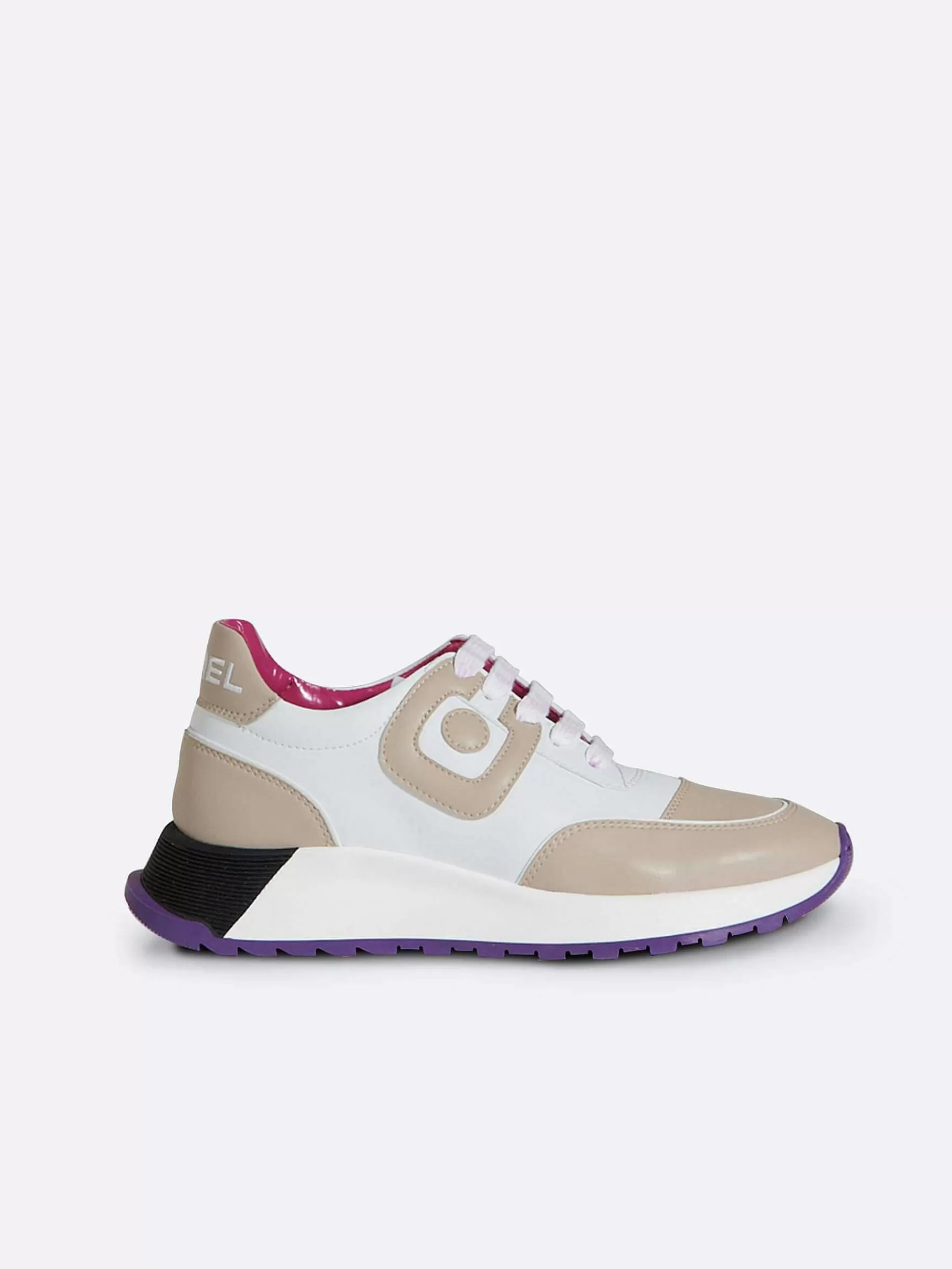 Women Carel Sneakers-White And Beige Eco Nappa Sneakers