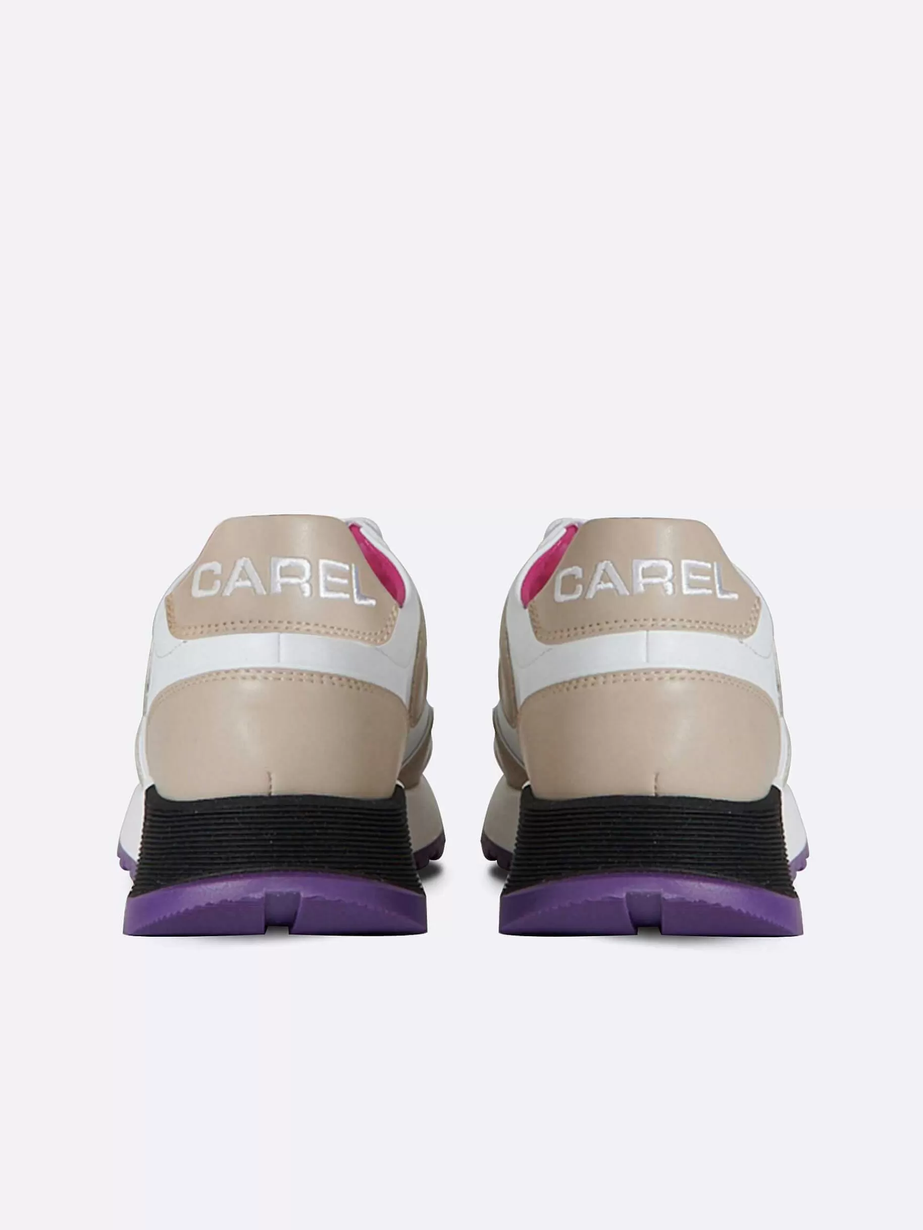 Women Carel Sneakers-White And Beige Eco Nappa Sneakers