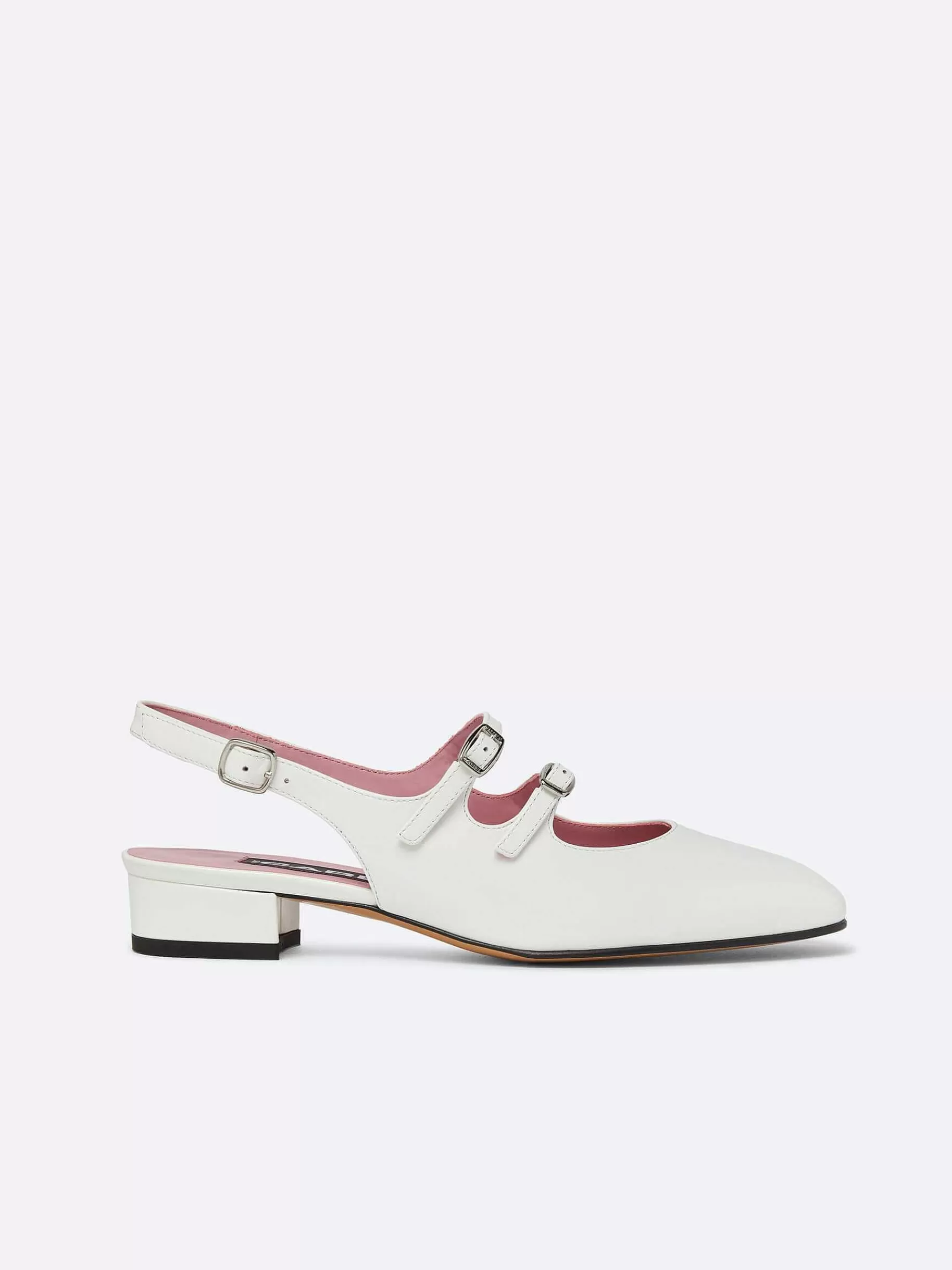 Women Carel Mary Janes-White Patent Leather Slingback Mary Janes